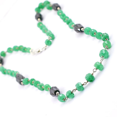 Black Diamond Wire Necklace 26 Inches-Free Studs, Wedding Gift, Gift For Wife - ZeeDiamonds