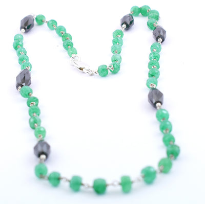 Black Diamond Wire Necklace 26 Inches-Free Studs, Wedding Gift, Gift For Wife - ZeeDiamonds