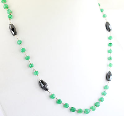 Black Diamond Wire Necklace 26 Inches-Free Studs, Wedding Gift, Gift For Wife - ZeeDiamonds
