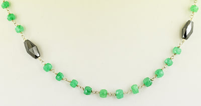 Black Diamond Wire Necklace 26 Inches-Free Studs, Wedding Gift, Gift For Wife - ZeeDiamonds