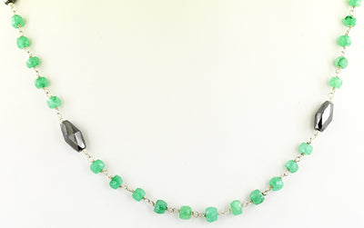 Black Diamond Wire Necklace 26 Inches-Free Studs, Wedding Gift, Gift For Wife - ZeeDiamonds