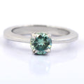 0.80 Ct AAA Certified Round Brilliant Cut Blue Diamond Solitaire Ring - ZeeDiamonds
