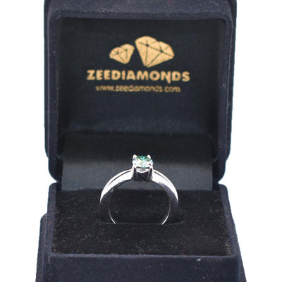 0.80 Ct AAA Certified Round Brilliant Cut Blue Diamond Solitaire Ring - ZeeDiamonds