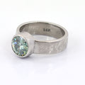 1.65 Ct AAA Certified Blue Diamond Solitaire Ring in Bezel Setting - ZeeDiamonds
