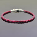 21.50 Cts Ruby Cabochon Gemstone Beads Bracelet Silver Clap - ZeeDiamonds