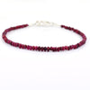 21.50 Cts Ruby Cabochon Gemstone Beads Bracelet Silver Clap - ZeeDiamonds