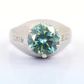 4.05 Ct Certified Stunning Blue Diamond Ring with Diamond Accents - ZeeDiamonds