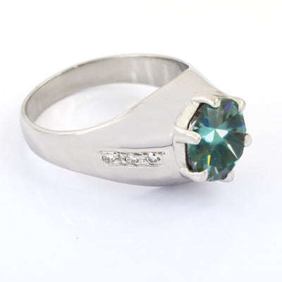 4.05 Ct Certified Stunning Blue Diamond Ring with Diamond Accents - ZeeDiamonds