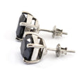 4 Ct AAA Certified Black Diamond Studs in 925 Silver, Prong Setting - ZeeDiamonds