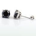 4 Ct AAA Certified Black Diamond Studs in 925 Silver, Prong Setting - ZeeDiamonds