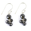 Certified Black Diamonds Dangler Silver Earrings- Very Elegant, Earth Mined - ZeeDiamonds