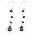Certified Black Diamond Beautiful Dangler Earrings in Sterling Silver - ZeeDiamonds
