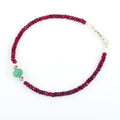 26.65 ct Ruby Gemstone & Emerald Bead Bracelet with Silver Finding- Great Gift - ZeeDiamonds