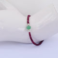 26.65 ct Ruby Gemstone & Emerald Bead Bracelet with Silver Finding- Great Gift - ZeeDiamonds