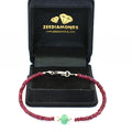 26.65 ct Ruby Gemstone & Emerald Bead Bracelet with Silver Finding- Great Gift - ZeeDiamonds