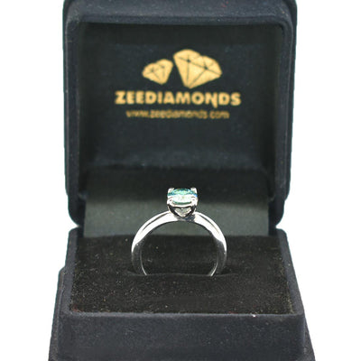 1.25 Ct AAA Certified Blue Diamond Solitaire Ring, Great Shine - ZeeDiamonds