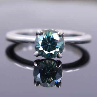 1.25 Ct AAA Certified Blue Diamond Solitaire Ring, Great Shine - ZeeDiamonds