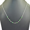 Certified Emerald with Black Diamond Beads Necklace in Sterling Silver - ZeeDiamonds