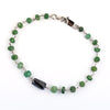 4-5 mm Black Diamond with Emerald Beads Silver Were Bracelet For Women's - ZeeDiamonds