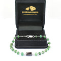 4-5 mm Black Diamond with Emerald Beads Silver Were Bracelet For Women's - ZeeDiamonds