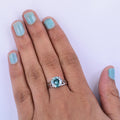 2.80 Ct Certified Blue Diamond Women's Ring with Black Diamond Accents - ZeeDiamonds