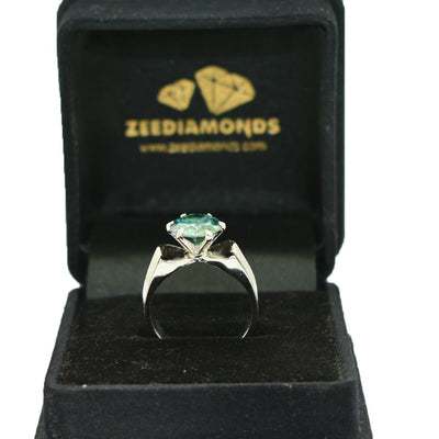 2.50 Ct AAA Certified Blue Diamond Solitaire Ring, Latest Design & Shine - ZeeDiamonds