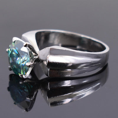 2.50 Ct AAA Certified Blue Diamond Solitaire Ring, Latest Design & Shine - ZeeDiamonds
