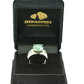 4.60 Ct Certified Blue Diamond Heavy Ring with Diamond Accents - ZeeDiamonds