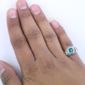 4.60 Ct Certified Blue Diamond Heavy Ring with Diamond Accents - ZeeDiamonds