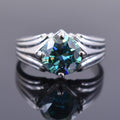 2.50 Ct AAA Certified Blue Diamond Solitaire Ring, Great Sparkle - ZeeDiamonds