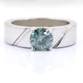 1.30 Ct AAA Certified Blue Diamond Solitaire Band Ring, Great Luster - ZeeDiamonds