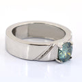 1.30 Ct AAA Certified Blue Diamond Solitaire Band Ring, Great Luster - ZeeDiamonds