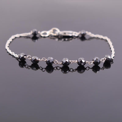 AAA Certified 5 mm Black Diamond Chain Bracelet, Anniversary Gift - ZeeDiamonds