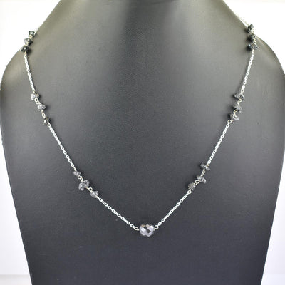 6mm AAA Certified, Designer Rough Black Diamond Chain Necklace - ZeeDiamonds