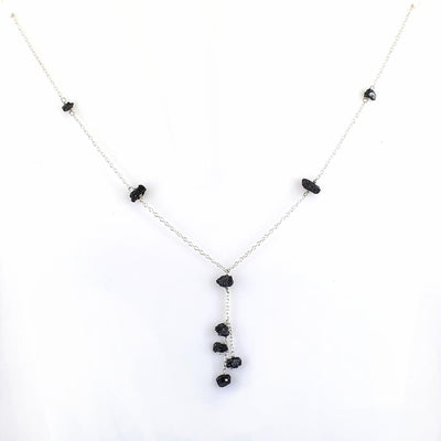 4mm-5mm, Rough Black Diamond Fancy Chain Necklace - ZeeDiamonds