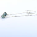 5mm-6mm Blue Diamond Bead Dangler Earrings in 925 Silver - ZeeDiamonds