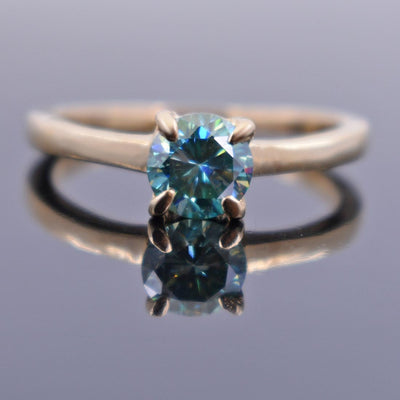 0.70 Ct AAA Certified Blue Diamond Solitaire Ring, Elegant Shine - ZeeDiamonds