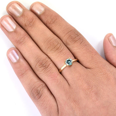 0.70 Ct AAA Certified Blue Diamond Solitaire Ring, Elegant Shine - ZeeDiamonds