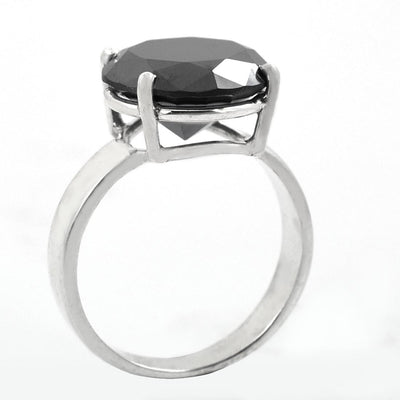 8 Carat, Black Diamond Solitaire Beautiful Ring, Gift for Wedding - ZeeDiamonds