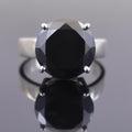 8 Carat, Black Diamond Solitaire Beautiful Ring, Gift for Wedding - ZeeDiamonds