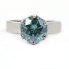 3.05 Ct AAA Certified Blue Diamond Solitaire Ring, Great Luster - ZeeDiamonds