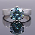 3.05 Ct AAA Certified Blue Diamond Solitaire Ring, Great Luster - ZeeDiamonds