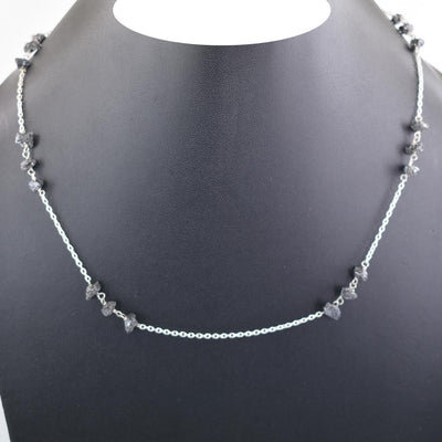 5mm-6mm AAA Certified Stunning Rough Black Diamond Chain Necklace - ZeeDiamonds