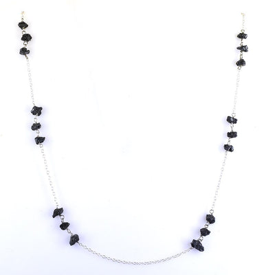 5mm-6mm AAA Certified Stunning Rough Black Diamond Chain Necklace - ZeeDiamonds