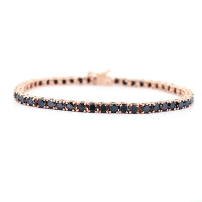 5 mm Black Diamond Tennis Bracelet in 925 Silver, 100% Certified - ZeeDiamonds