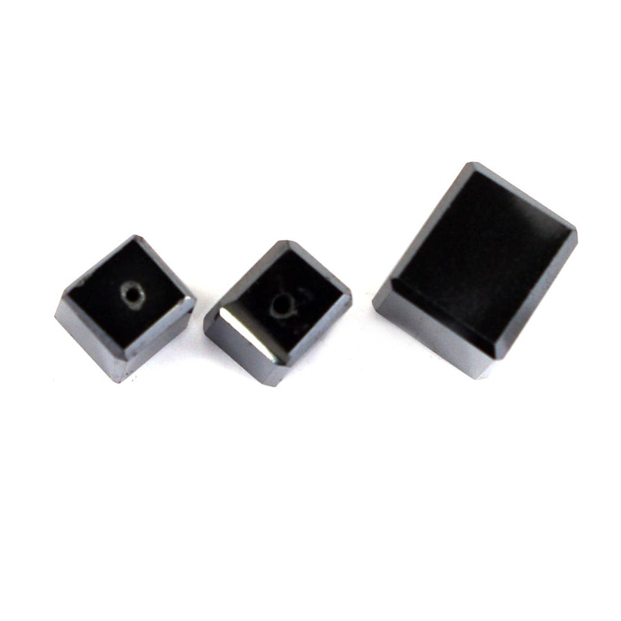 8.75 Ct, 3 Pcs. of Cube Shape Black Diamond Drilled Beads - ZeeDiamonds