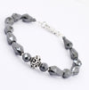 50 Ct Drum Cut Round Black Diamond Fancy Silver Moti Bracelet - ZeeDiamonds