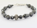 50 Ct Drum Cut Round Black Diamond Fancy Silver Moti Bracelet - ZeeDiamonds