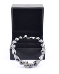 50 Ct Drum Cut Round Black Diamond Fancy Silver Moti Bracelet - ZeeDiamonds