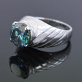 3.70 Ct AAA Certified Blue Diamond Solitaire Ring, Prong Setting - ZeeDiamonds